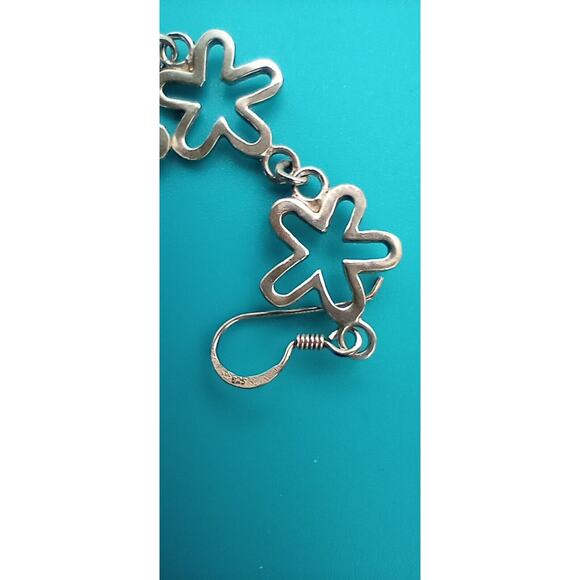 Marsala Sterling Silver .925 Dangle Earrings Flower - Picture 5 of 6